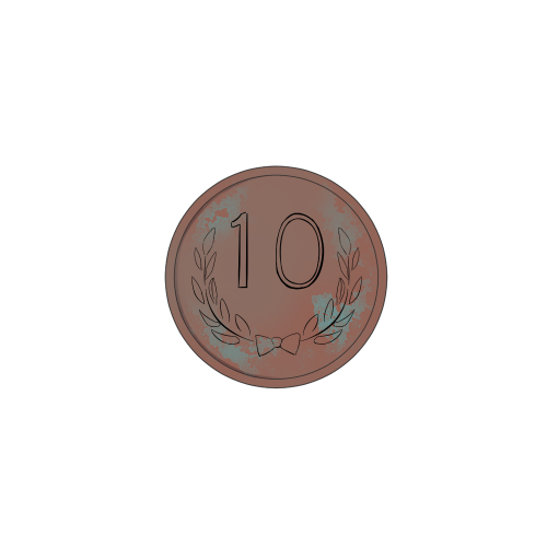 錆びた１０円玉の画像