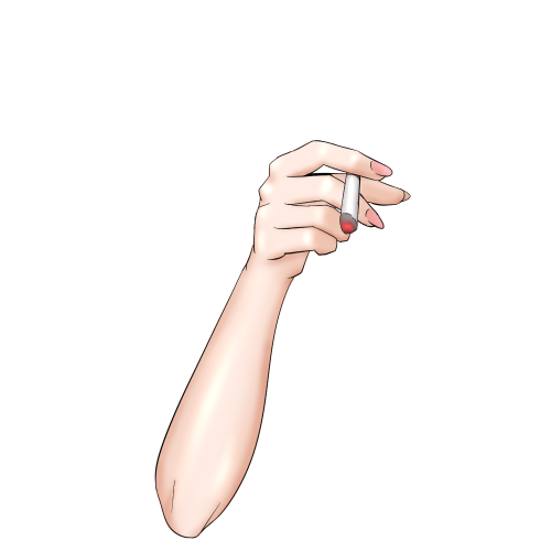 タバコを持つ手（女性）の画像