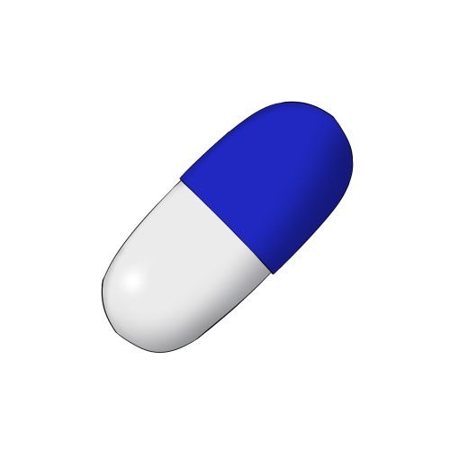 カプセル錠剤（白青）の画像