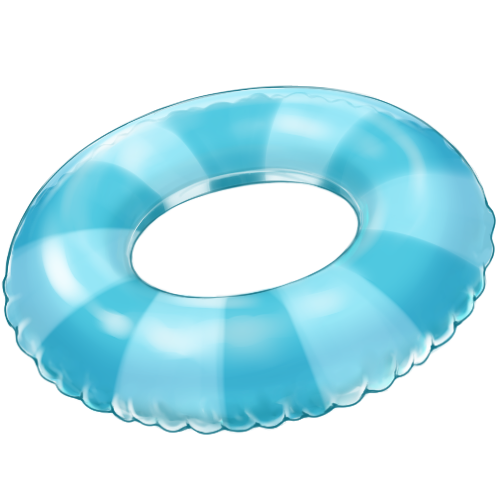 浮き輪青のフリー素材サンプル画像