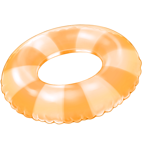 浮き輪オレンジのフリー素材サンプル画像