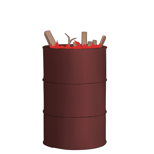 ドラム缶の焚き火のフリー素材サンプル画像