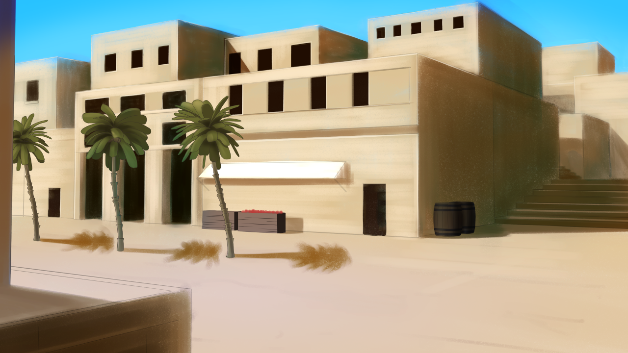 砂漠の街のフリー素材サンプル画像