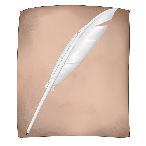 羊皮紙と羽ペンのフリー素材サンプル画像