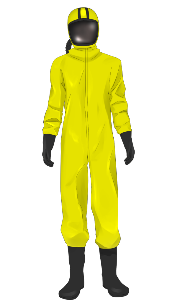 防護服(黄)のフリー素材サンプル画像