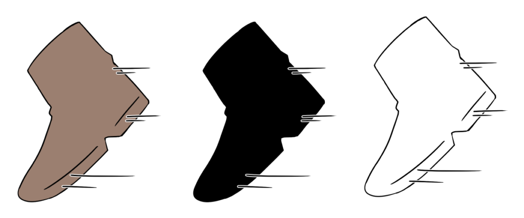 Icon illustration of leather shoes with motion lines representing a dash; suitable for game UI, action scenes, or streaming-themed design content