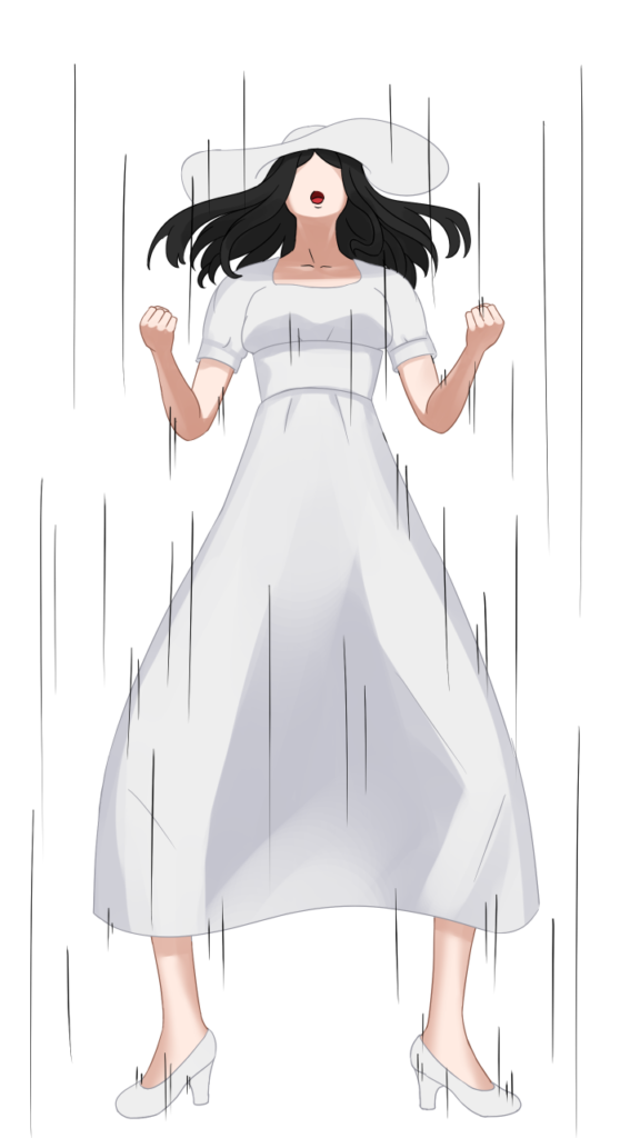 好みの少年を見つけた時の八尺様のフリー素材サンプル画像