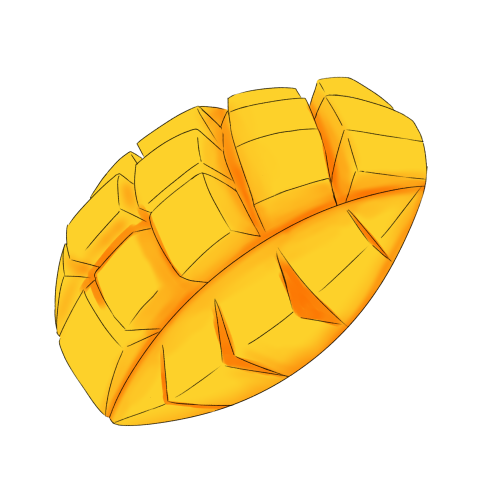 マンゴー（カット）のフリー素材サンプル画像