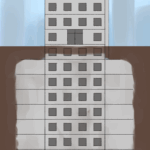 ビルの一角のフリー素材サンプル画像