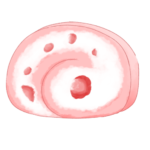 イチゴのロールケーキのフリー素材サンプル画像