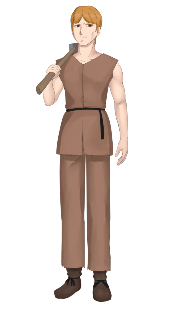 農民村人男性のフリー素材サンプル画像