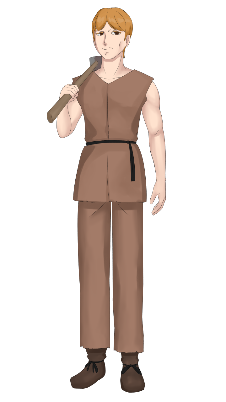 農民村人男性のフリー素材サンプル画像